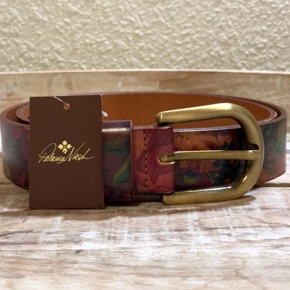Nwt Patricia Nash botanical garden leather belt Patricia Nash Resena Leather Stretch Belt | HSN main image 4